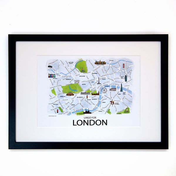 London Map, full of funny London sayings